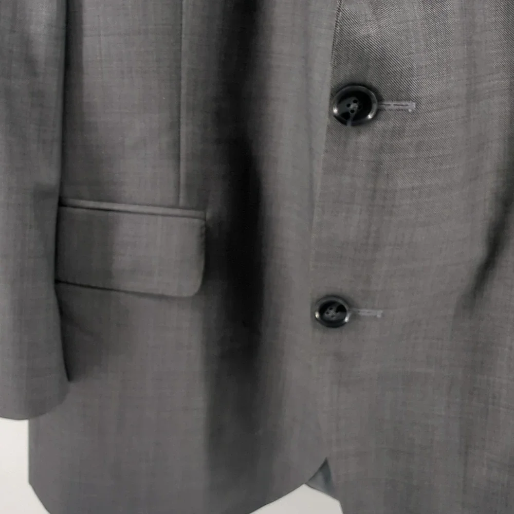 Peter Millar Blazer 44S Gray Wool Sport Coat Made in Canada Union Tailored‎ Mens